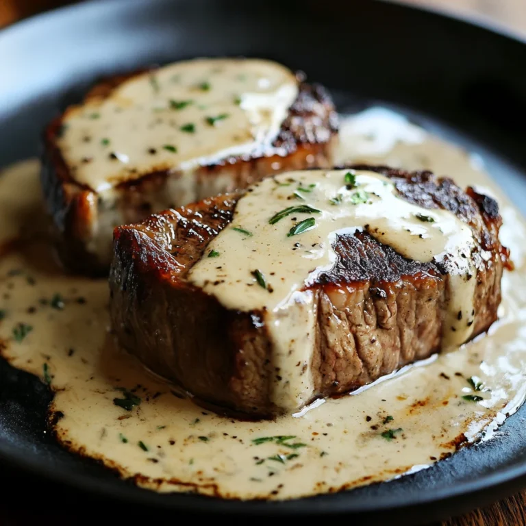 Steak with Haunted Bourbon Garlic Cream Sauce Recipe