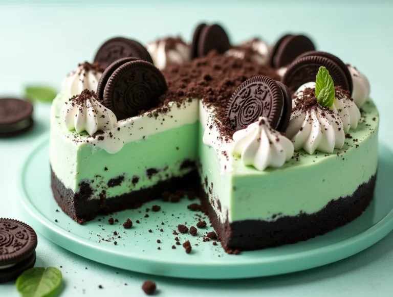 No-Bake Oreo Mint Cheesecake