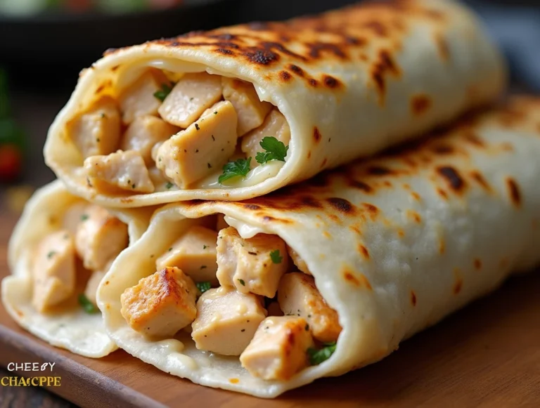 Cheesy Chicken Garlic Wraps