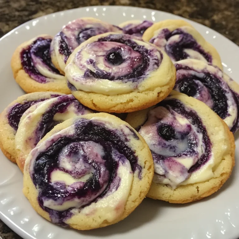 Easy Blueberry Cheesecake Swirl Cookies