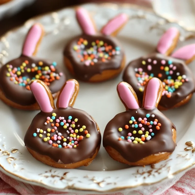 Chocolate-Dipped Bunny Pretzels