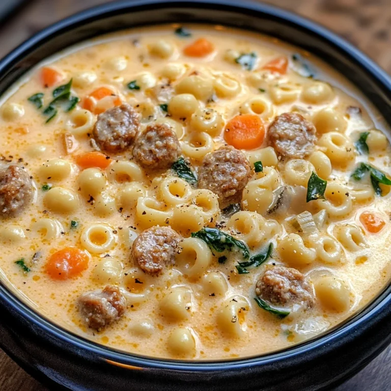 Creamy Parmesan Italian Sausage Ditalini Soup