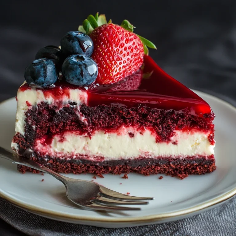 Red Velvet Strawberry Swirl Cheesecake