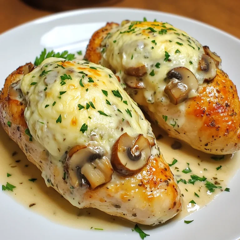 Savory Mushroom Cheese Stuffed Chicken