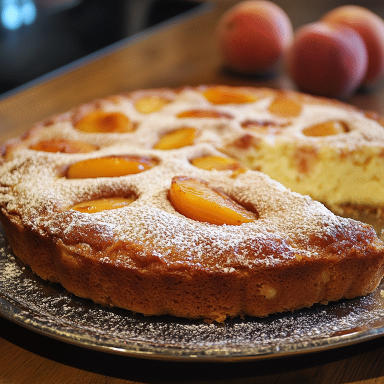 Gâteau au yaourt à la pêche