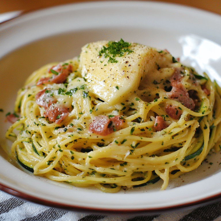 Spaghetti Carbonara aux Courgettes et Fromage La Vache qui rit
